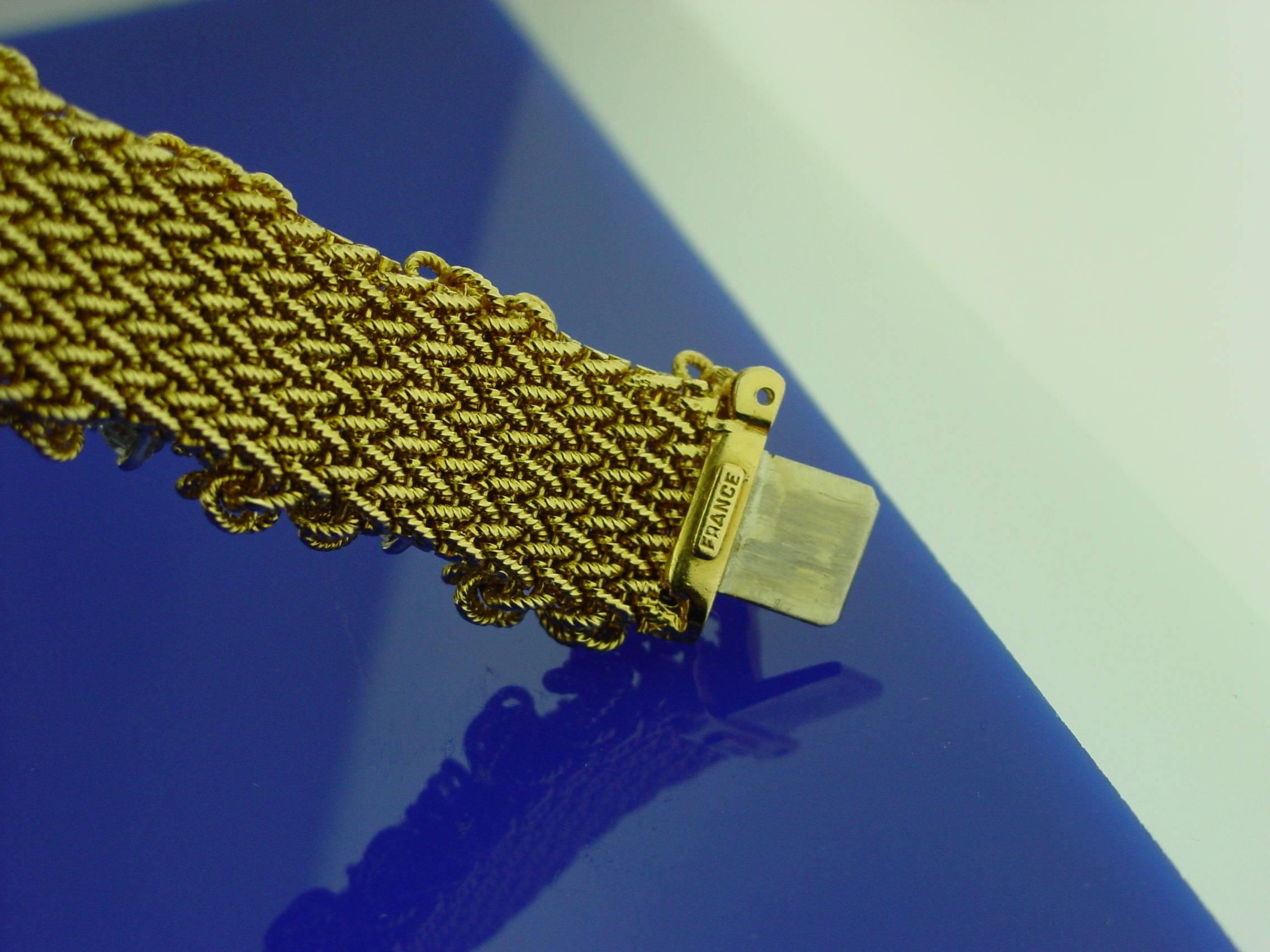 French Diamond Gold Bracelet For Sale 1