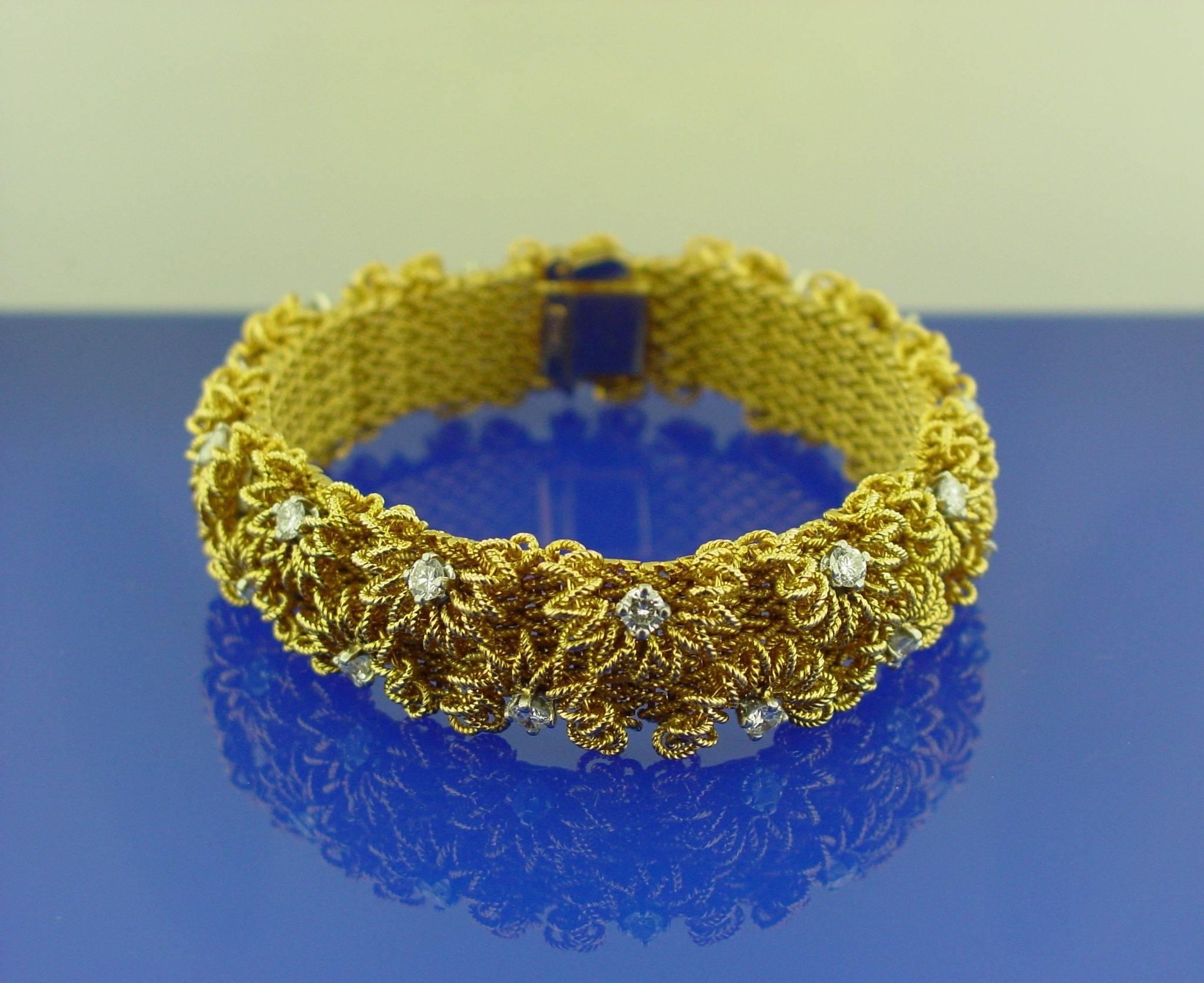 French Diamond Gold Bracelet For Sale 2