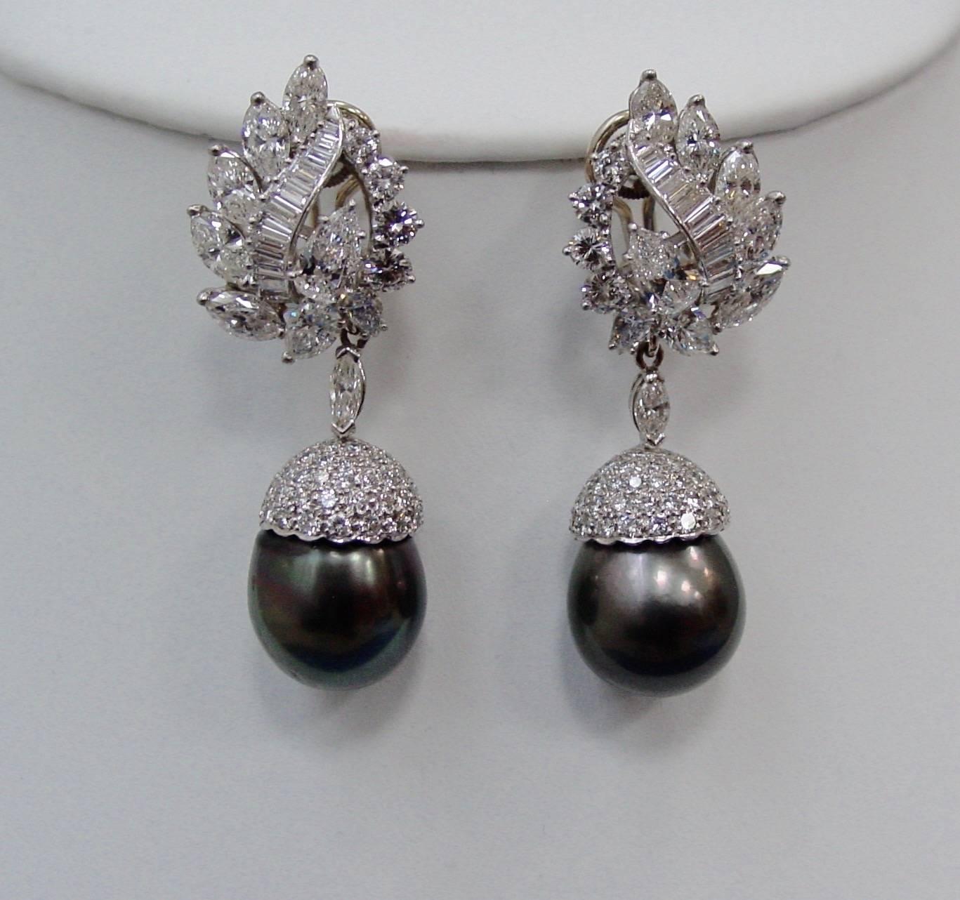 Women's Oscar Heyman Diamond and Platinum Earrings For Sale