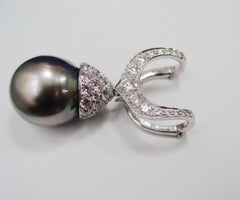 Baroque Tahitian Pearl and Diamond Necklace Enhancer
