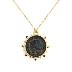 Dubini Empires Ancient Bronze Coin Medallion Gold Necklace 8