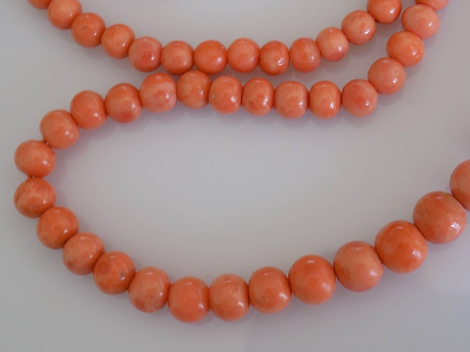 coral and gold bead necklace