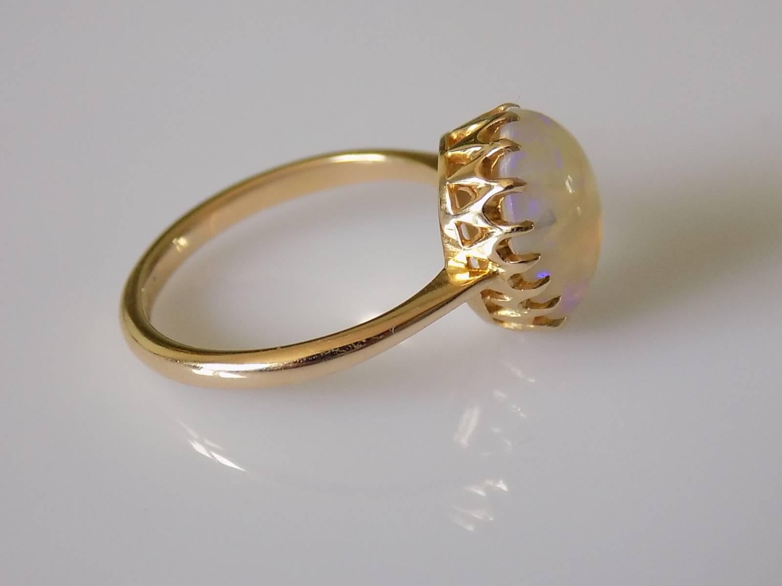 Men's Victorian Moonstone Gold Heart Ring