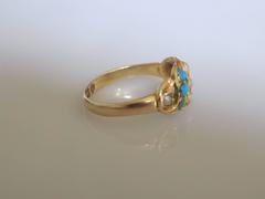 Victorian Gold Turquoise Pearl ring