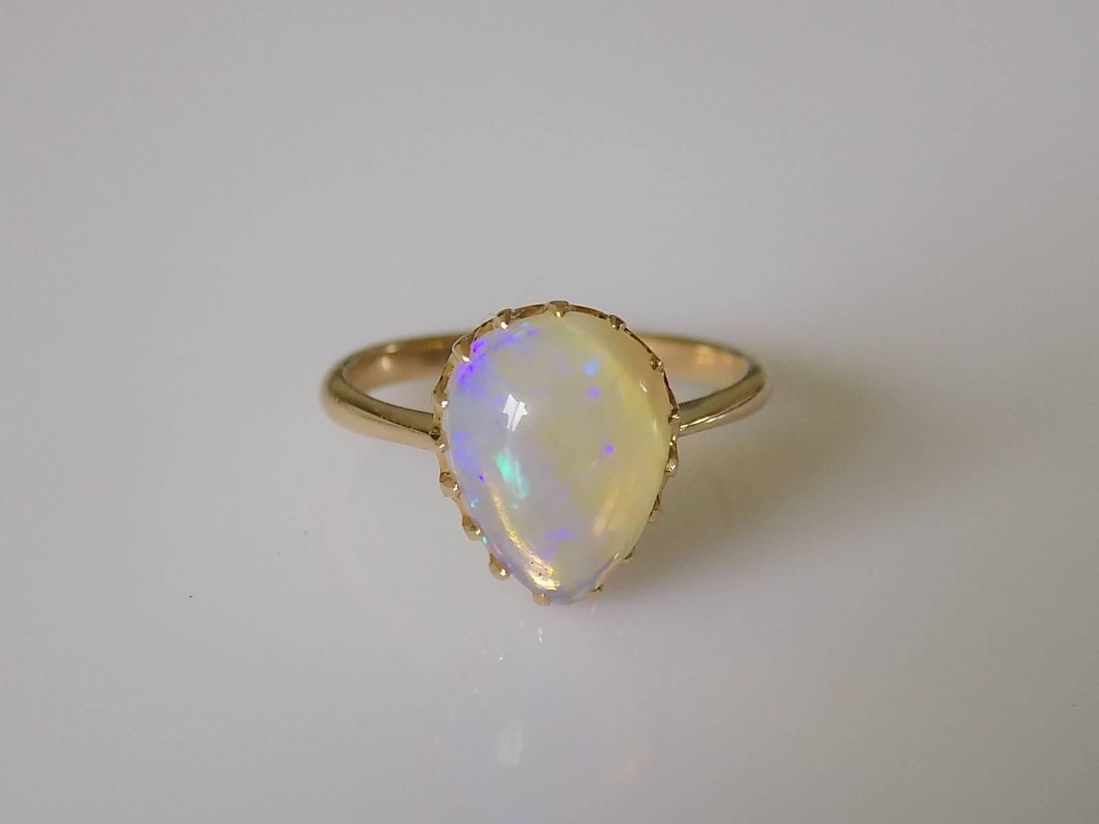 Victorian Gold Moonstone Heart ring 3
