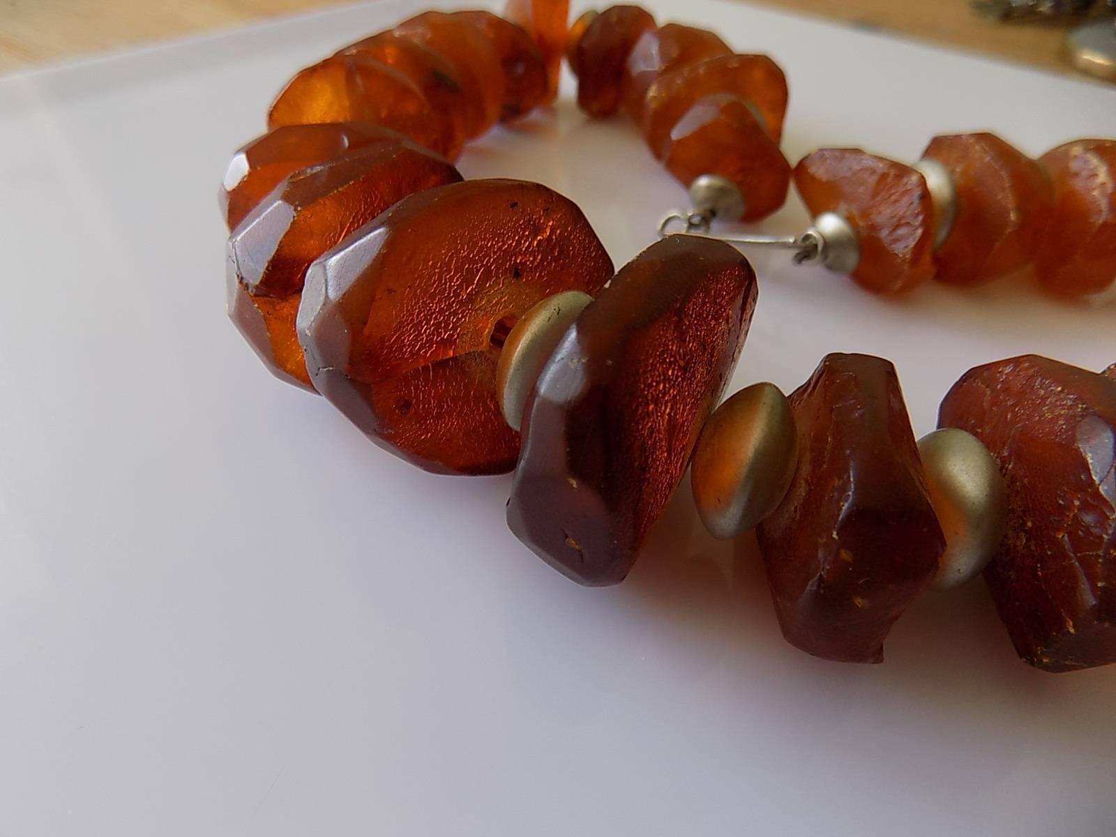 antique amber bead necklace