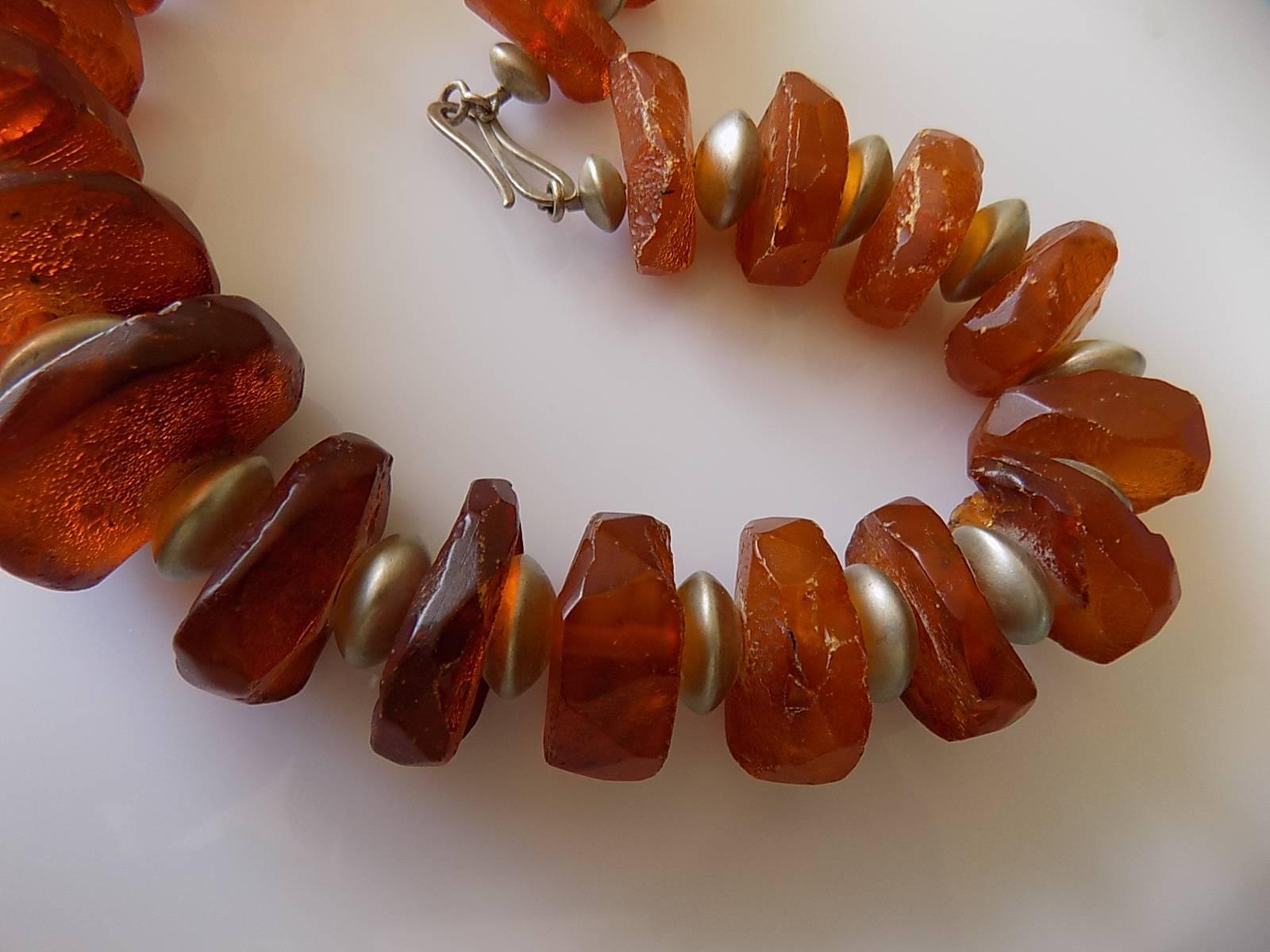 vintage amber bead necklace