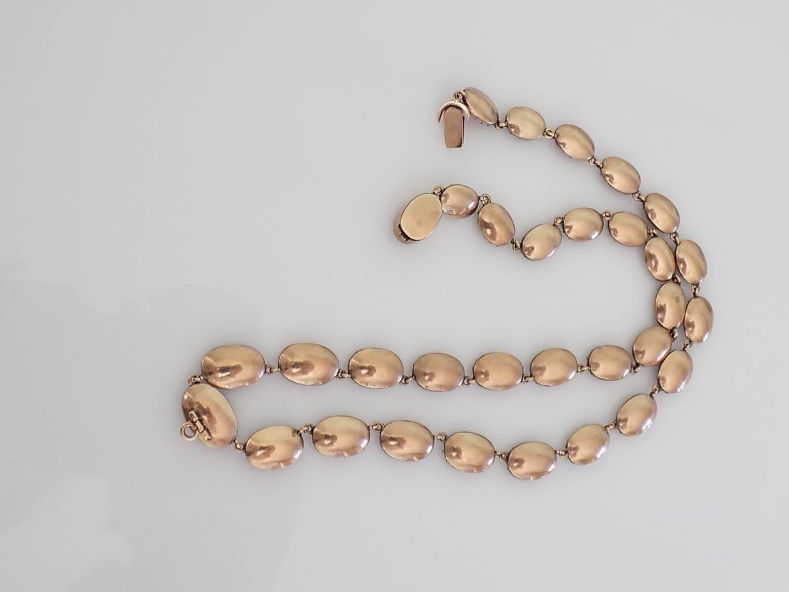 Women's Georgian Garnet Gold Riviere Necklace