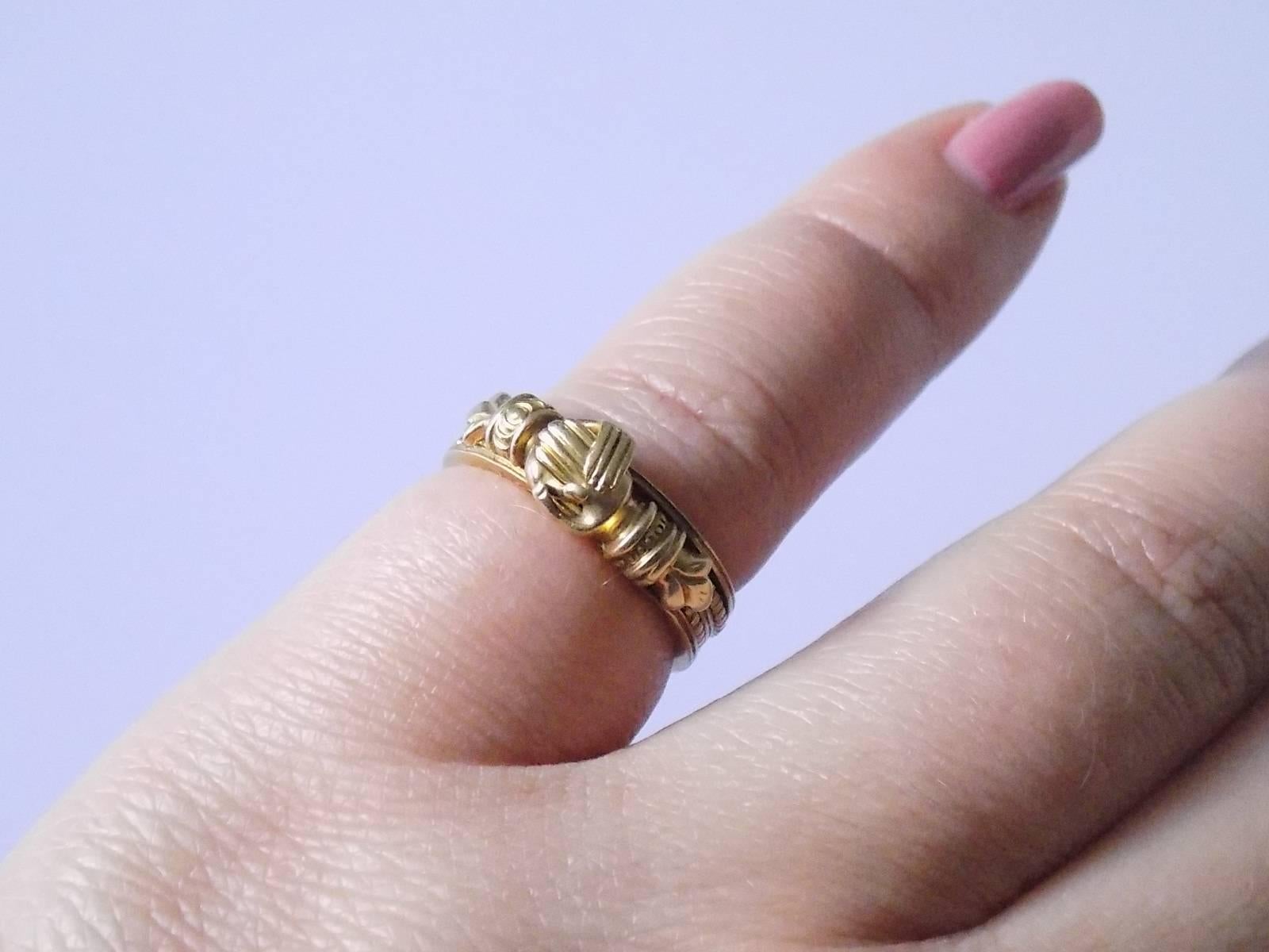 Georgian Yellow Gold Gimmel Fede Ring 2