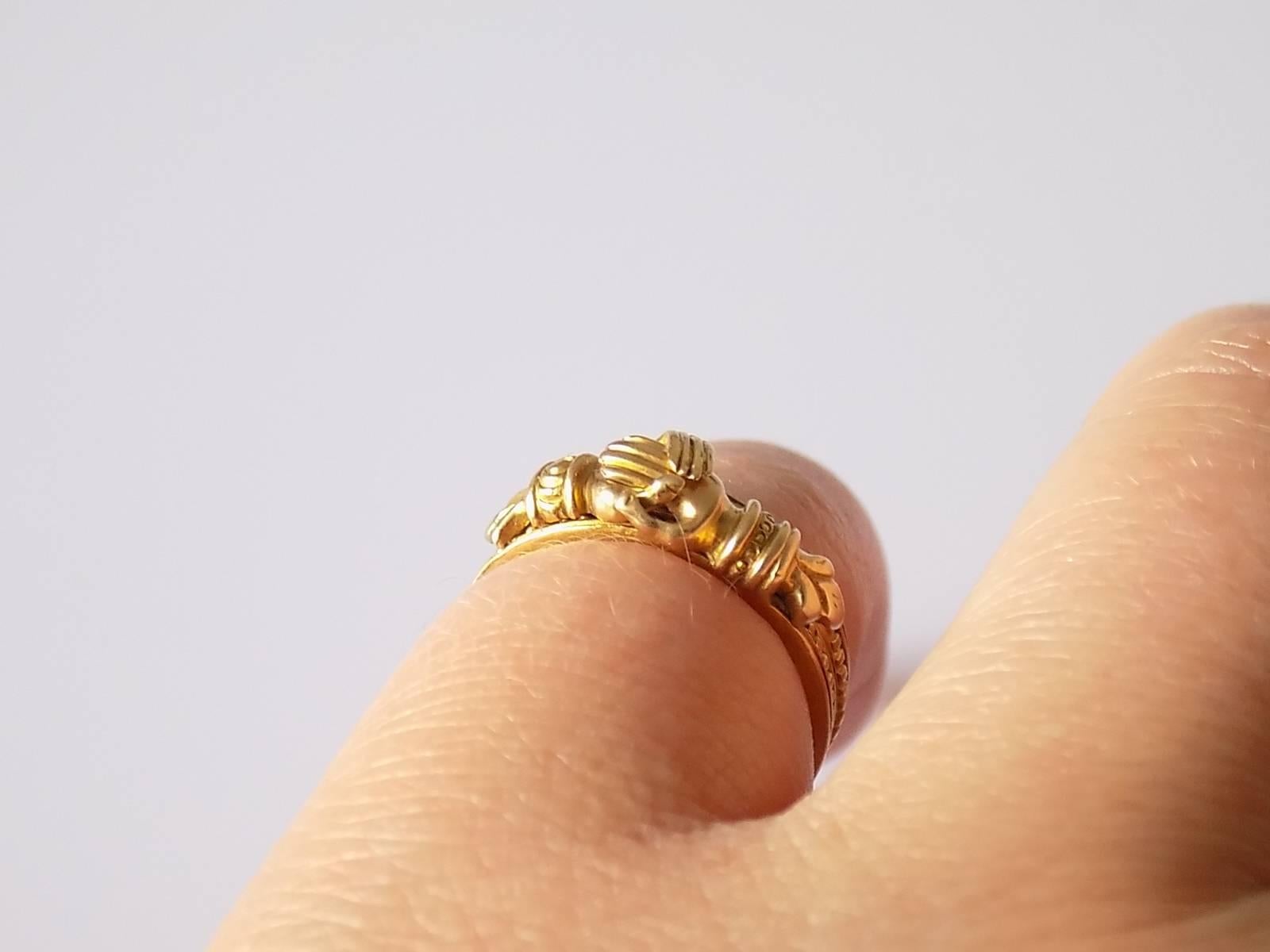 Georgian Yellow Gold Gimmel Fede Ring 3