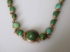 Antique Victorian Turquoise Gold Riviere Necklace