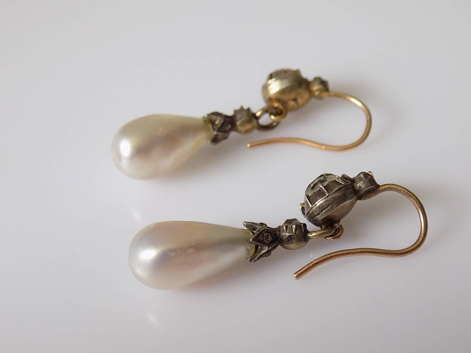 antique pearl drop earrings gold