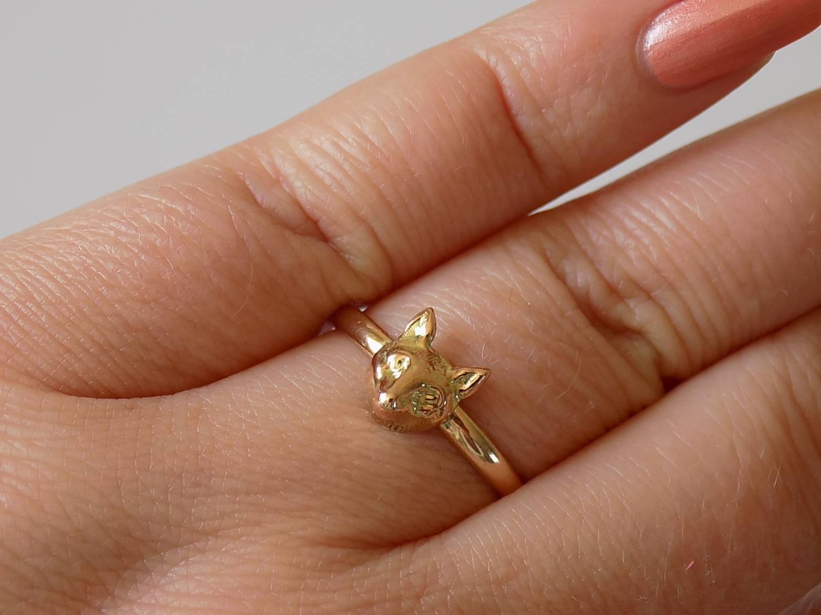 Women's Victorian Gold Fox Ring