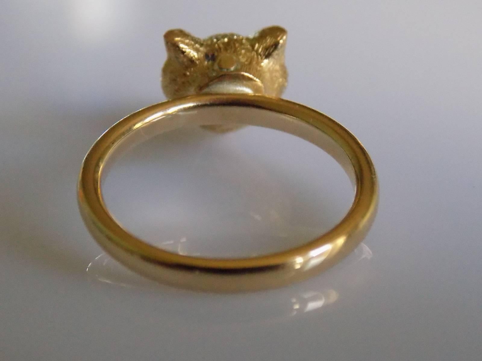 Victorian Gold Fox Ring In Excellent Condition In Boston, Lincolnshire