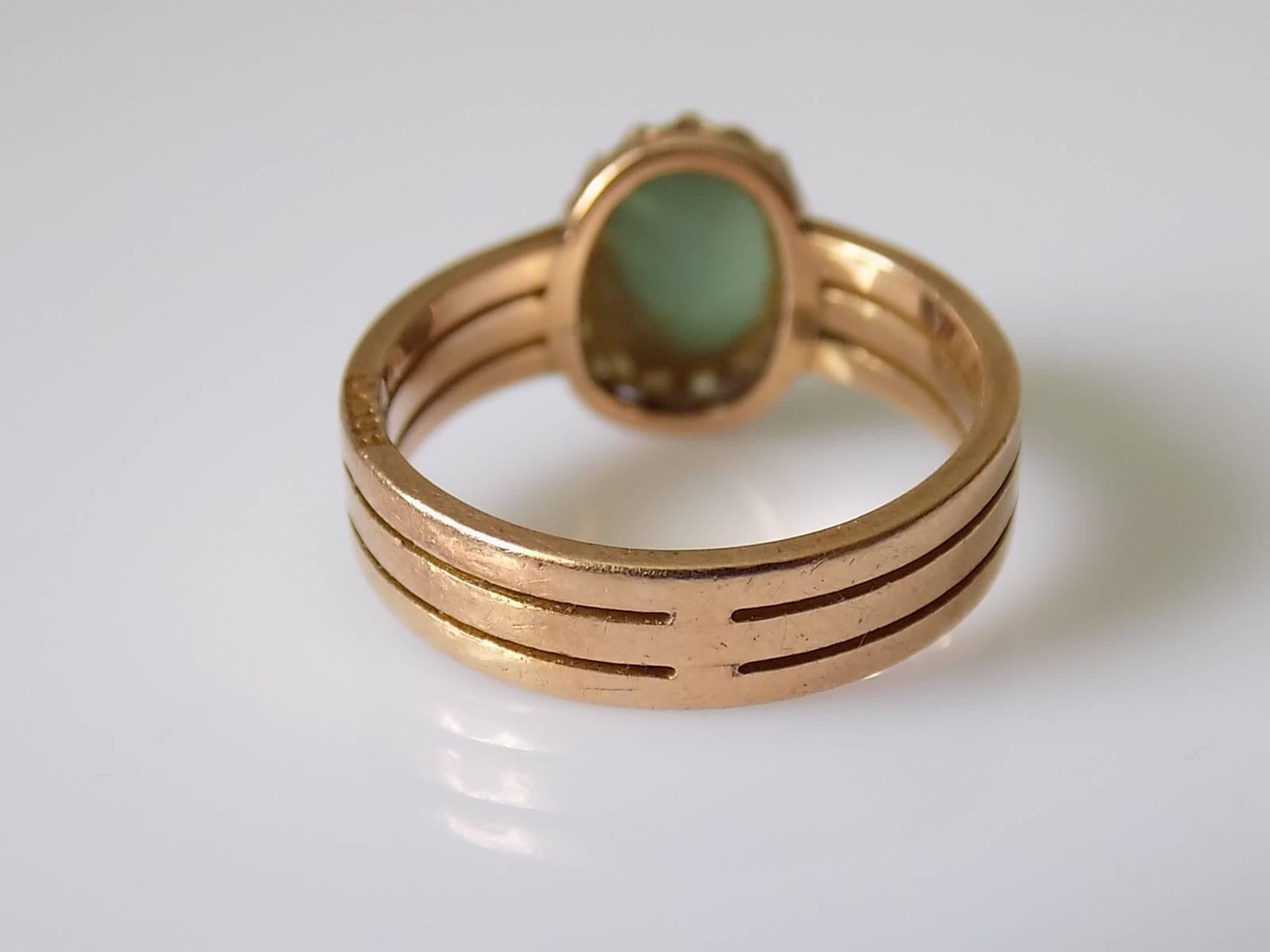 15K Victorian Gold Turquoise Solitaire Ring In Excellent Condition In Boston, Lincolnshire