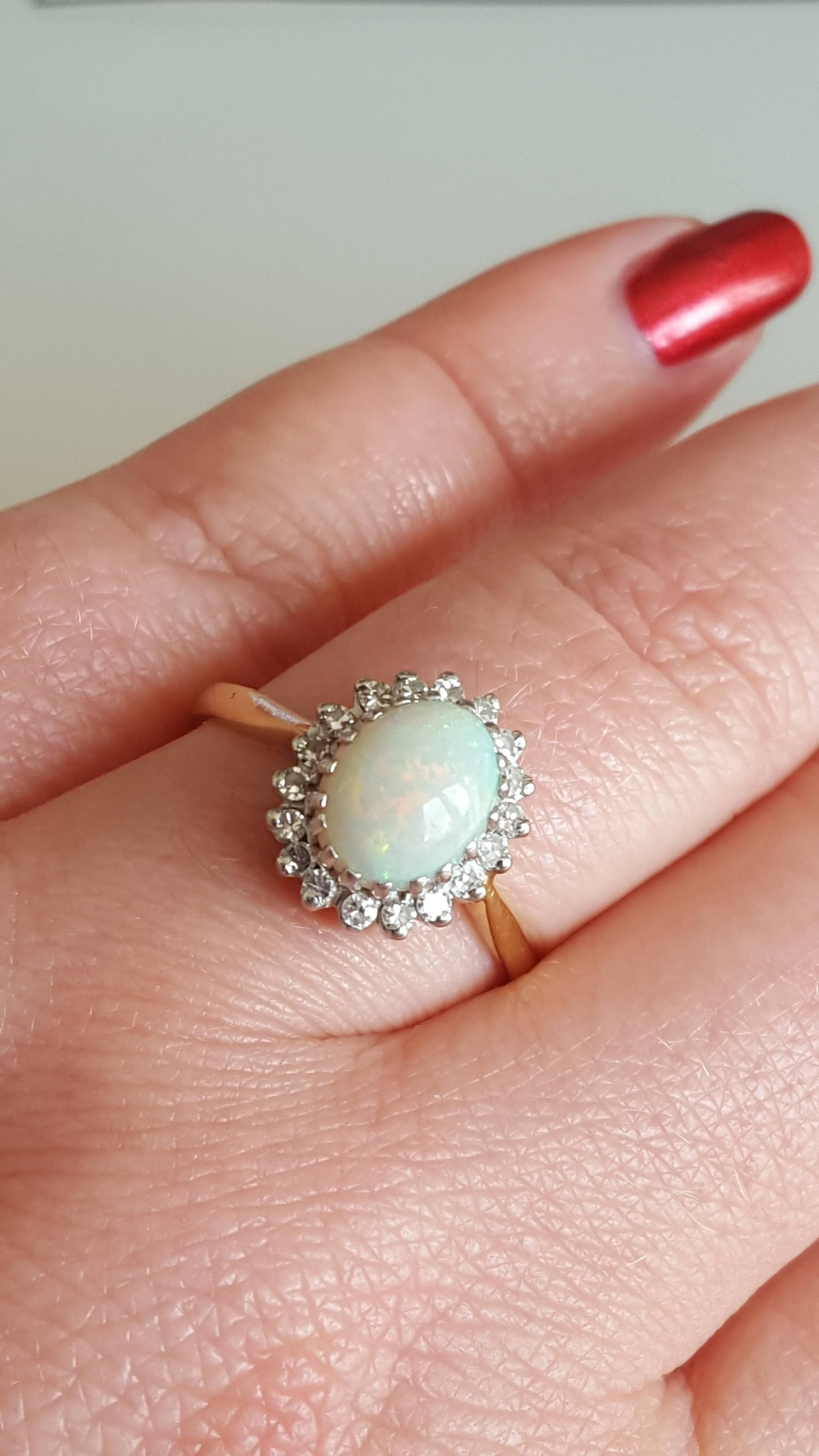 victorian opal and diamond ring