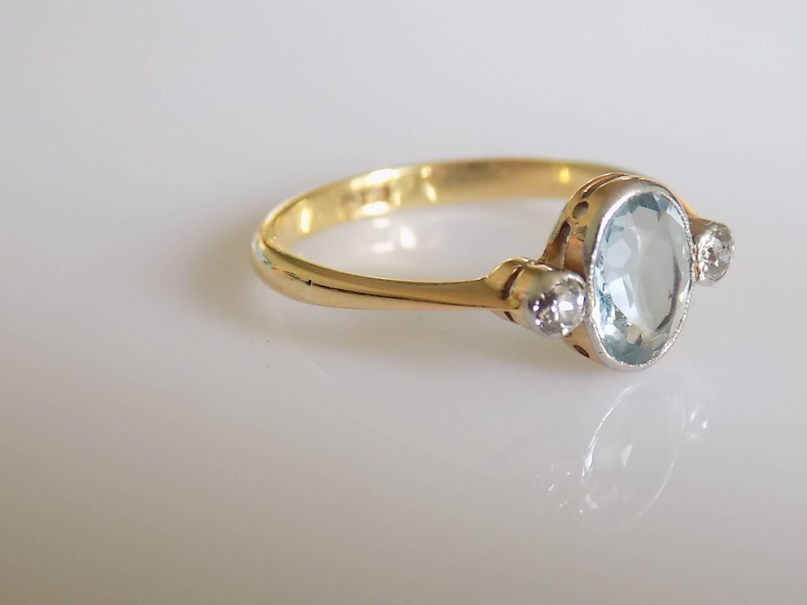 edwardian aquamarine ring