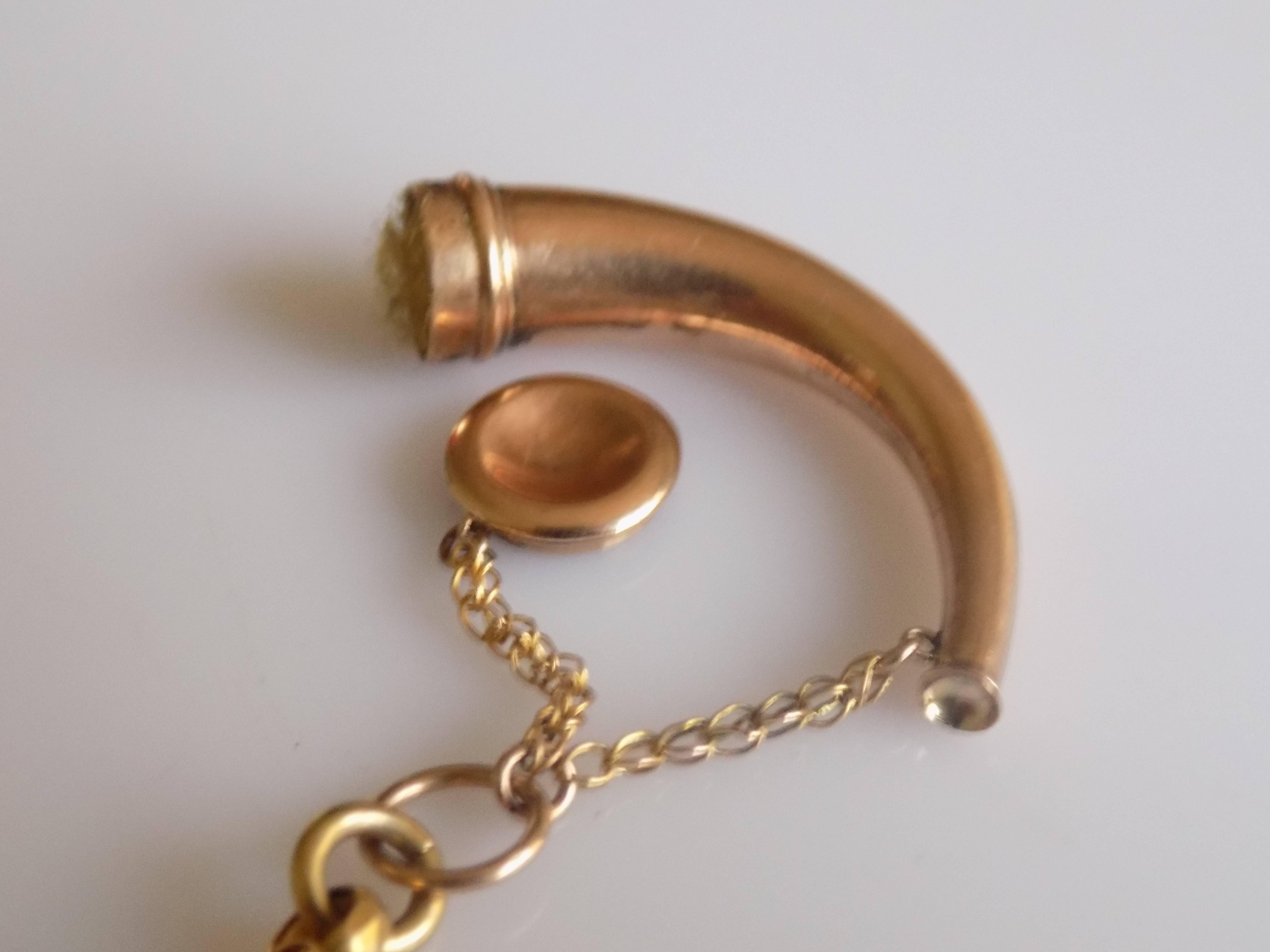 Victorian Rose Gold Horn Scent Bottle Pendant In Excellent Condition In Boston, Lincolnshire