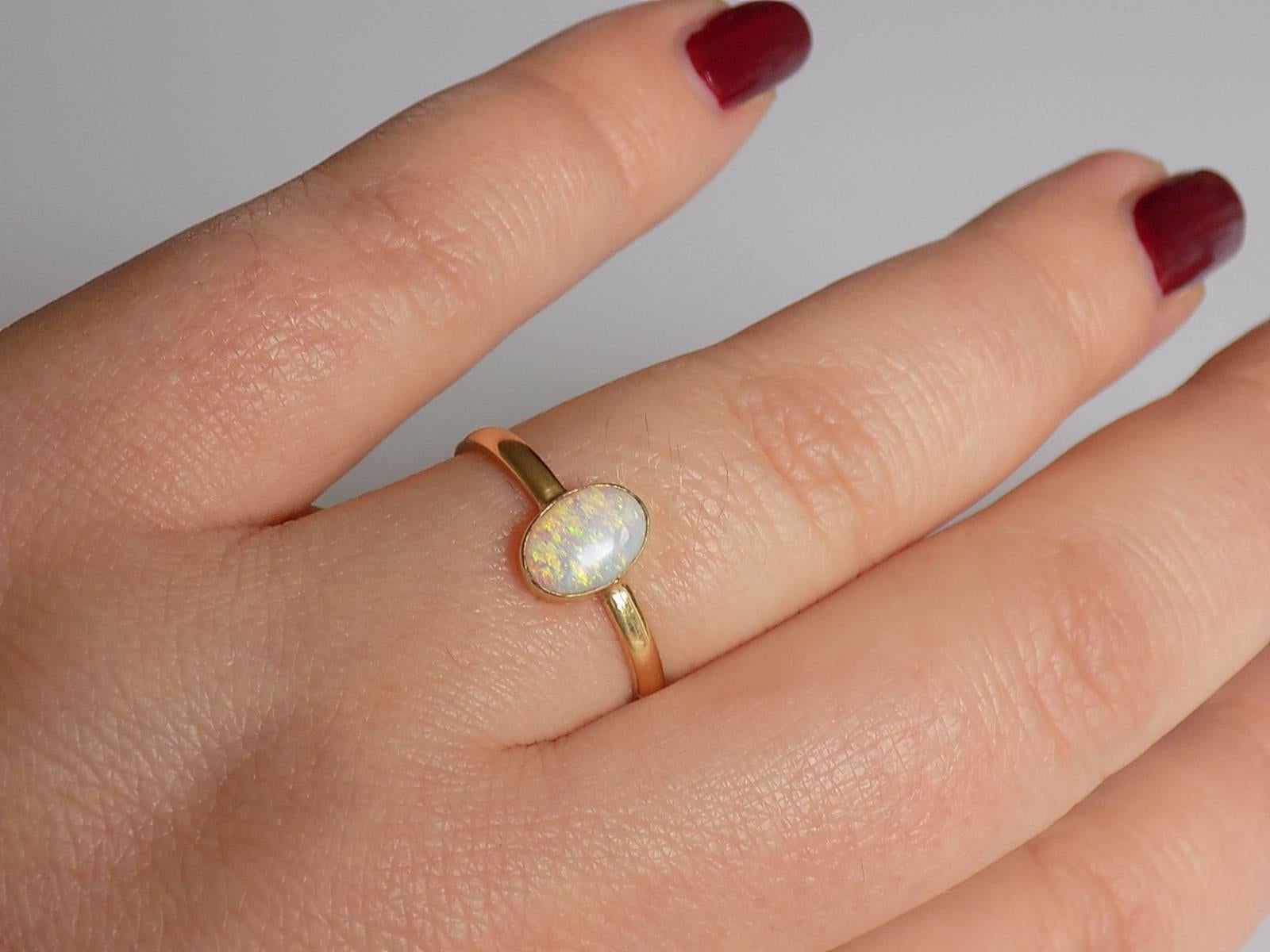 Victorian Opal Gold Solitaire Ring 1