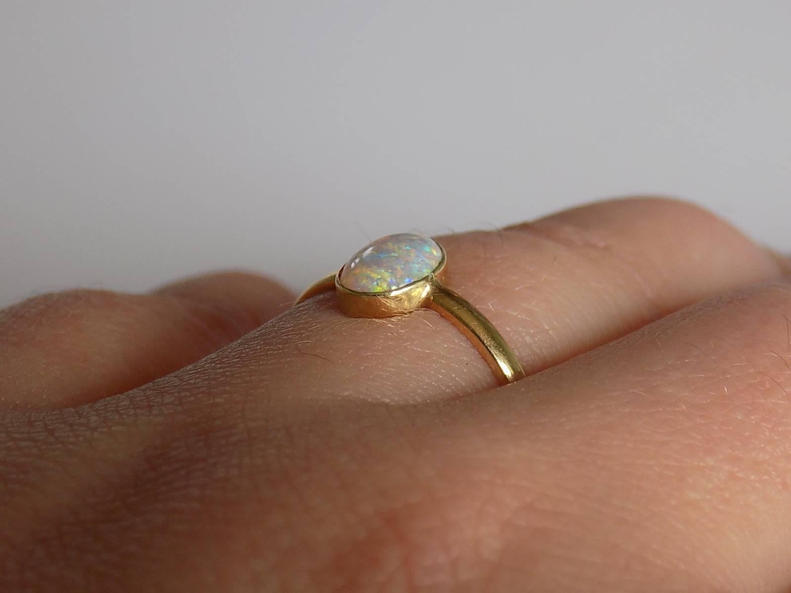 Victorian Opal Gold Solitaire Ring 2