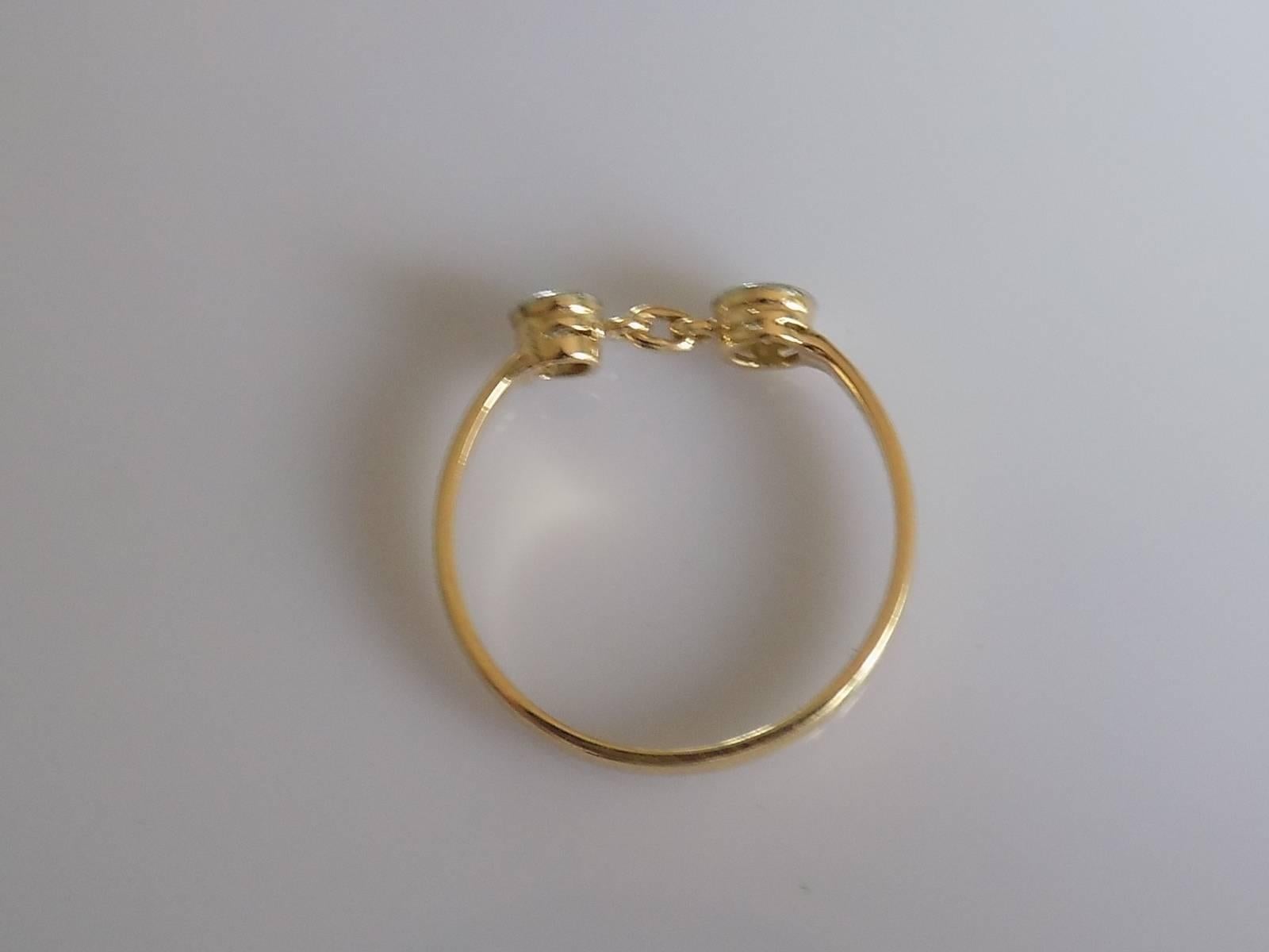 18K One of a Kind Antique Edwardian Diamond Gold Ring In Excellent Condition In Boston, Lincolnshire