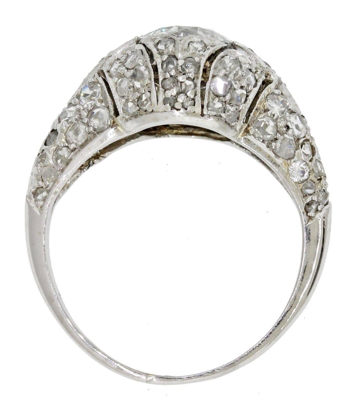 1920s Antique Art Deco  1.29 carat GIA Diamond Platinum Engagement Ring For Sale 1