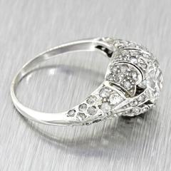 1920s Antique Art Deco  1.29 carat GIA Diamond Platinum Engagement Ring