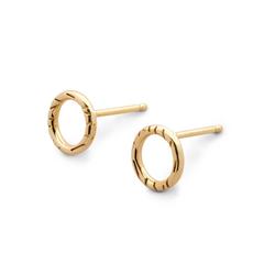 Gold Open Circle Fur Earstuds by Bear Brooksbank