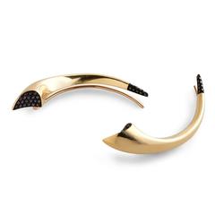 Black Diamond and Gold Bear Claw Ear Cuff by Bear Brooksbank