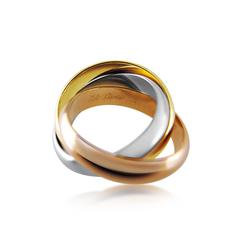 Cartier Three Tone Gold Trinity Ring