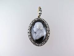 Late 18th Century George IV as Prince of Wales Diamond Cameo Pendant