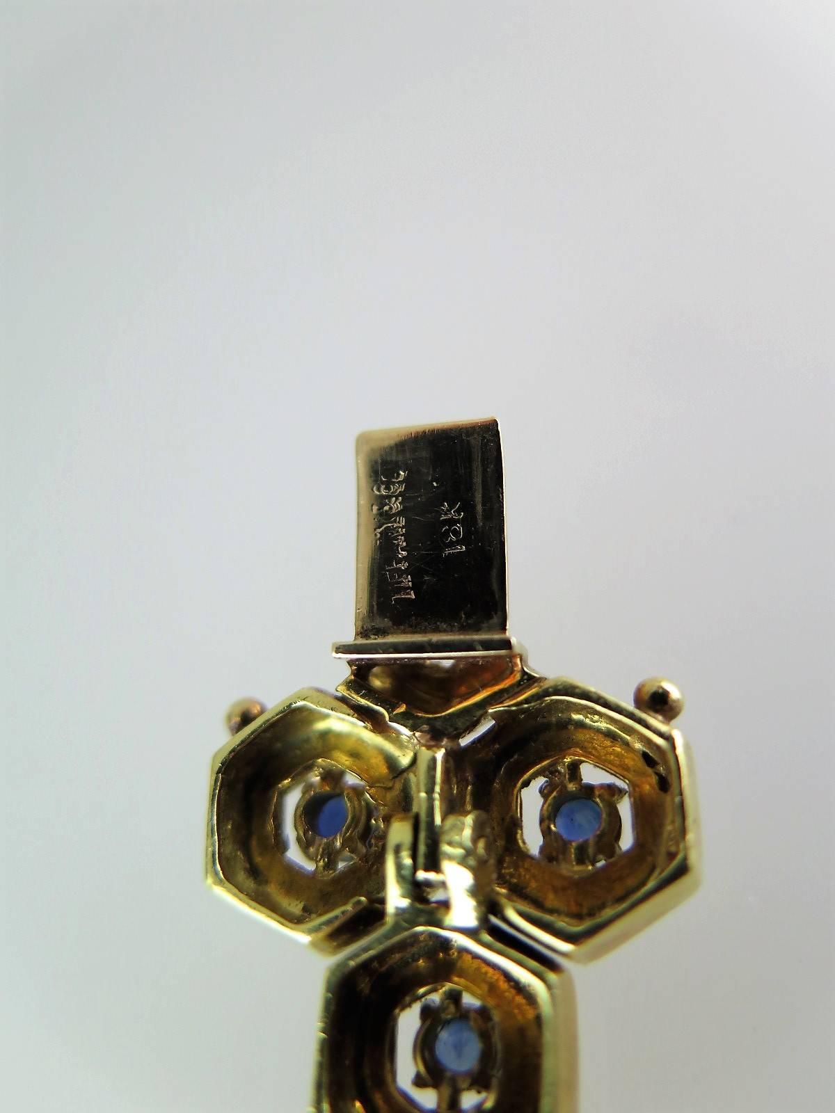Women's Tiffany & Co. Sapphire Gold Honeycomb Bracelet For Sale