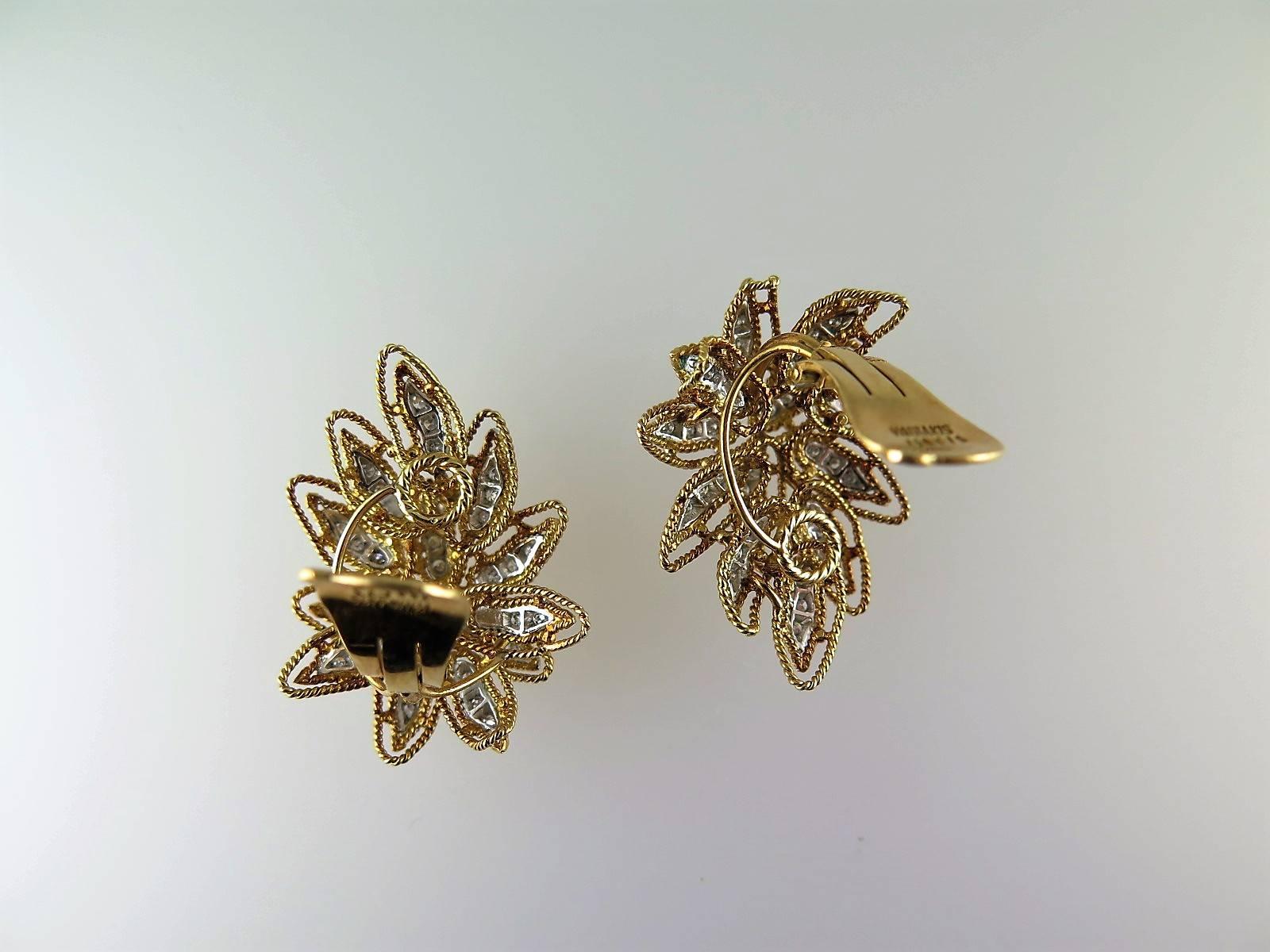 Pair of Diamond and 18 Carat Rose Gold Earclips by Vourakis In Excellent Condition In London, GB