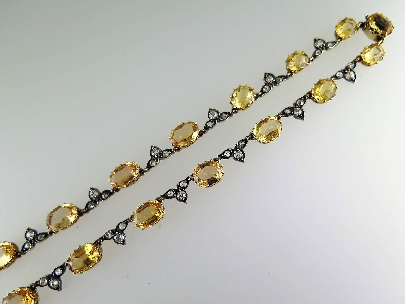 Antique Topaz and Diamond Necklace In Excellent Condition In London, GB