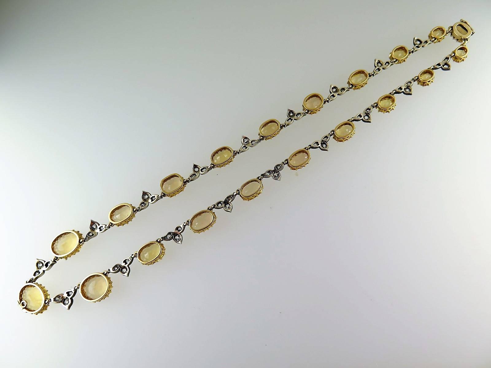 Women's Antique Topaz and Diamond Necklace