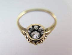 Antique Victorian Old Mine-Cut Diamond Cluster Ring