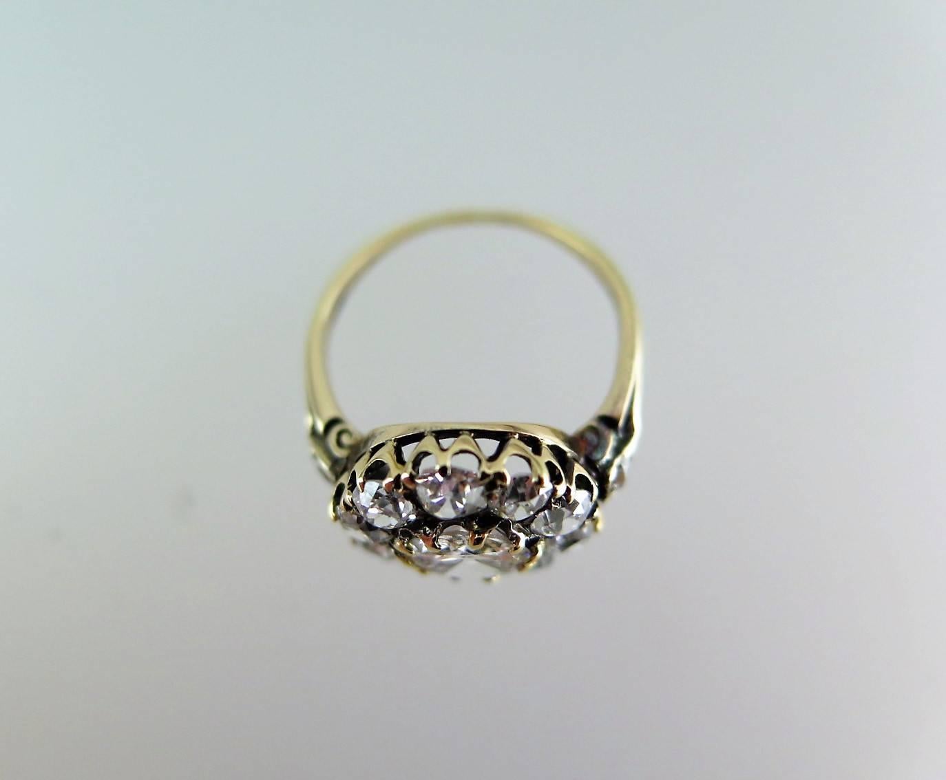 Antique Victorian Old Mine-Cut Diamond Cluster Ring For Sale 5