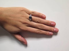 Antique Cabochon Sapphire and Old Mine-Cut Diamond Ring