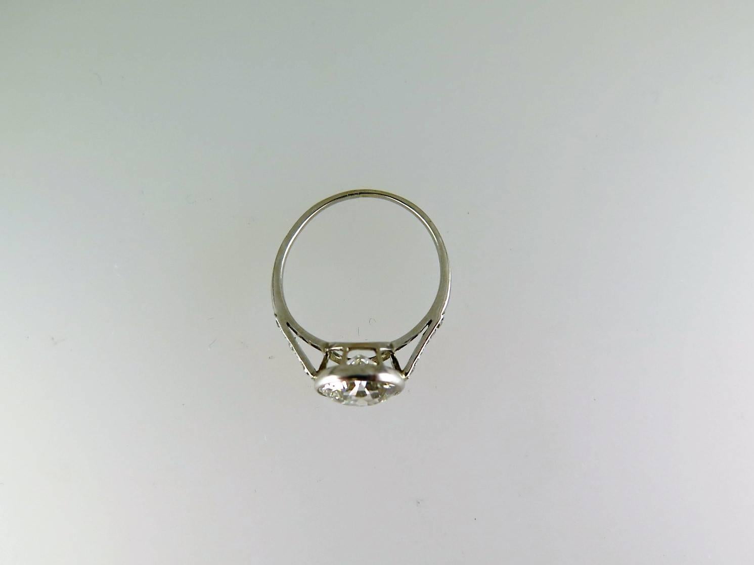 Old European Cut Fine Edwardian Single-Stone Old European-Cut  2.10 carat Diamond Ring For Sale