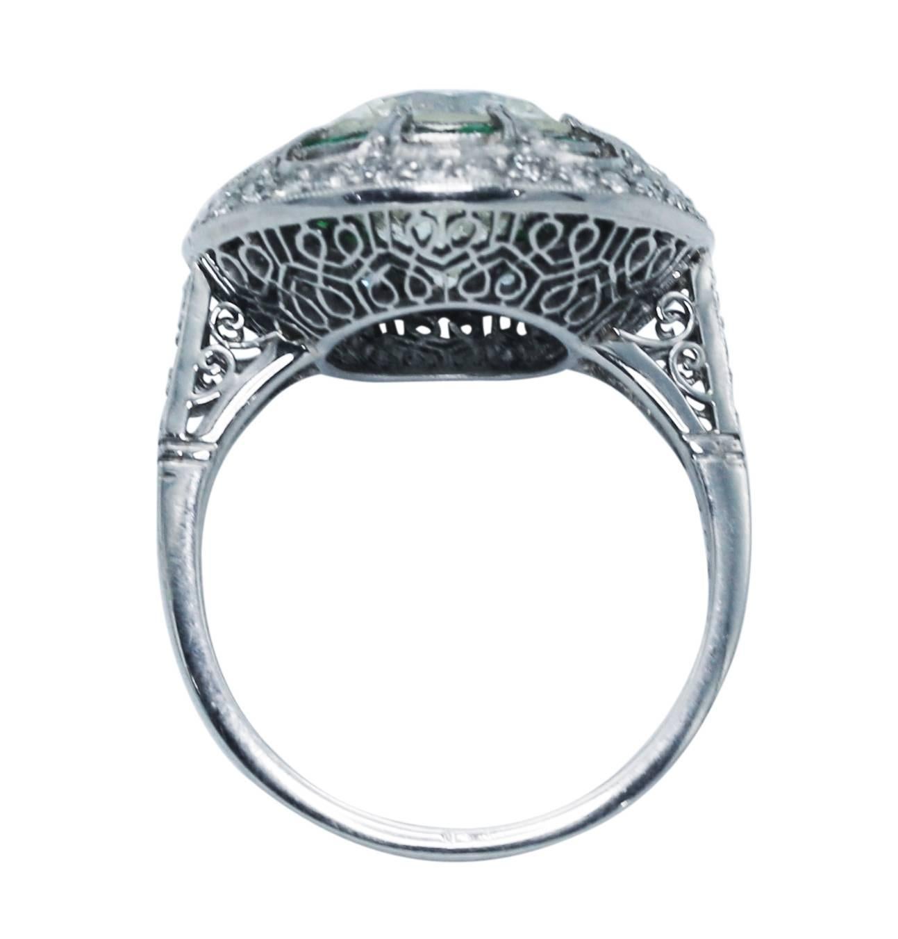 4.09 Carat Diamond Emerald Ring 1