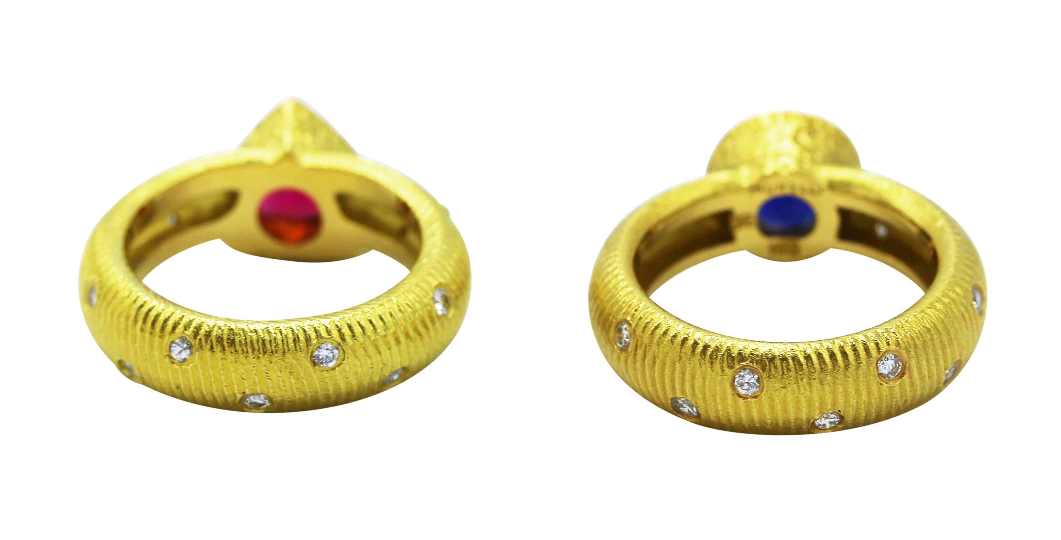 Women's or Men's Paul Morelli Sapphire Pink Tourmaline  Diamond Rings