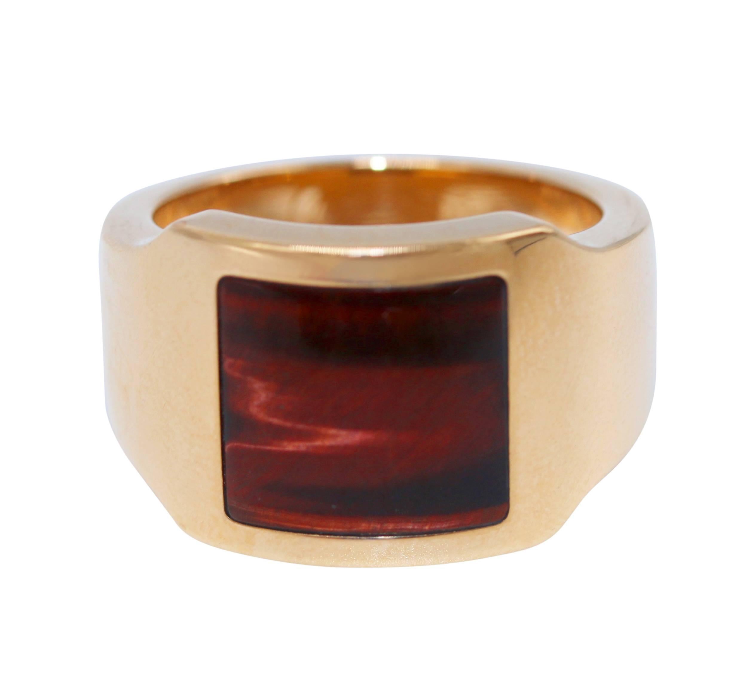 Cartier Tiger's Eye and Gold Men's Ring