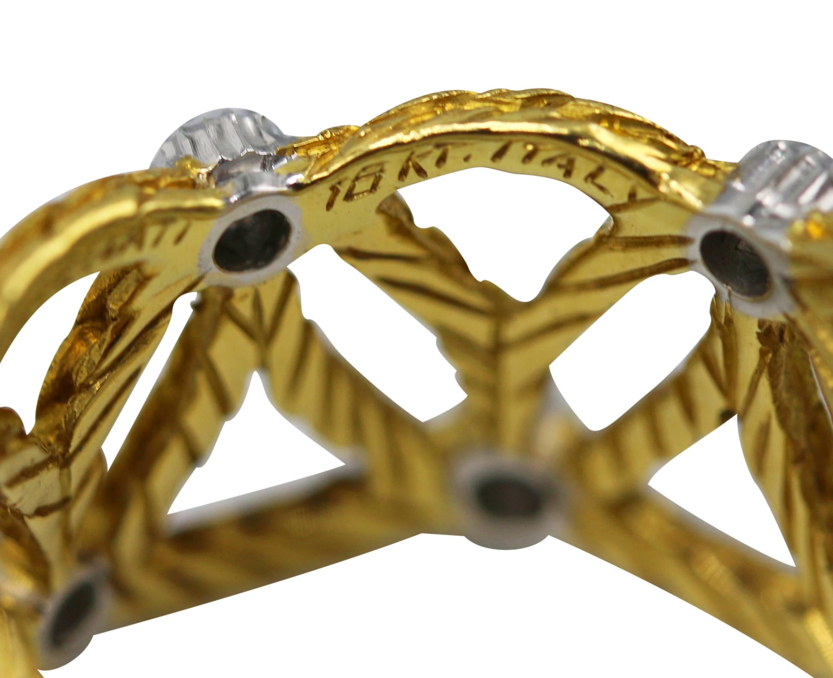 Buccellati Diamond and Gold Band Ring 1