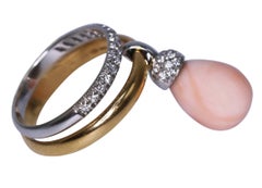 Chantecler Angel Skin Coral and Diamond Ring