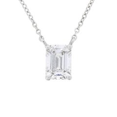Tiffany & Co. 1.00 Carat Emerald Cut Diamond Pendant