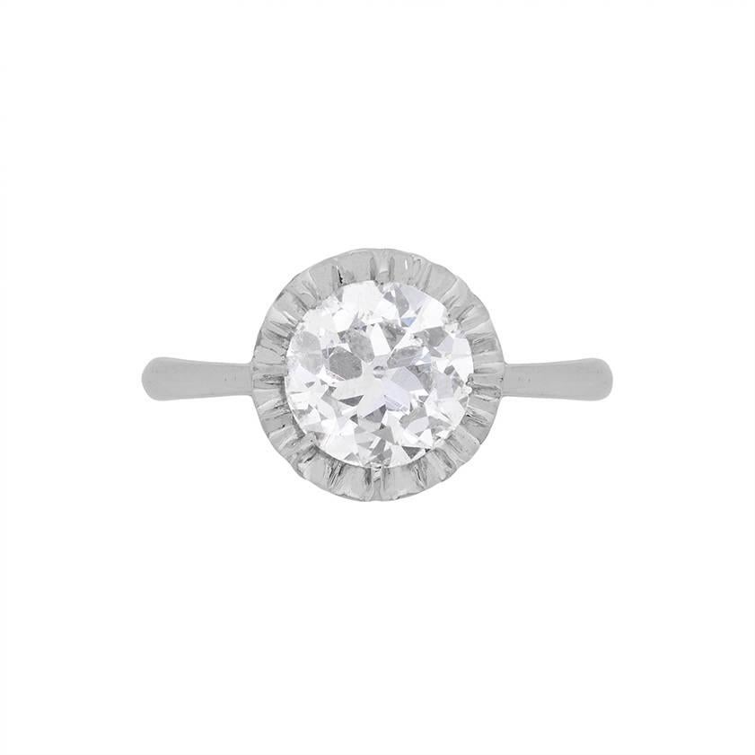 Art Deco Diamond Solitaire Illusion Set Engagement Ring, circa 1920s