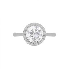 Art Deco Diamond Solitaire Illusion Set Engagement Ring, circa 1920s