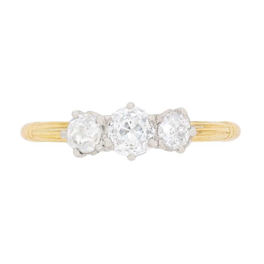 Victorian Diamond Three-Stone Engagement Ring, circa 1900s