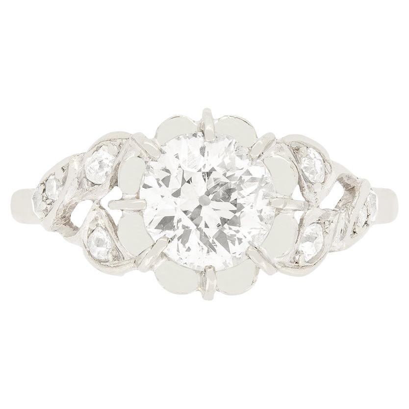 Art Deco 1.03 Carat Diamond Solitaire Ring, circa 1920s For Sale