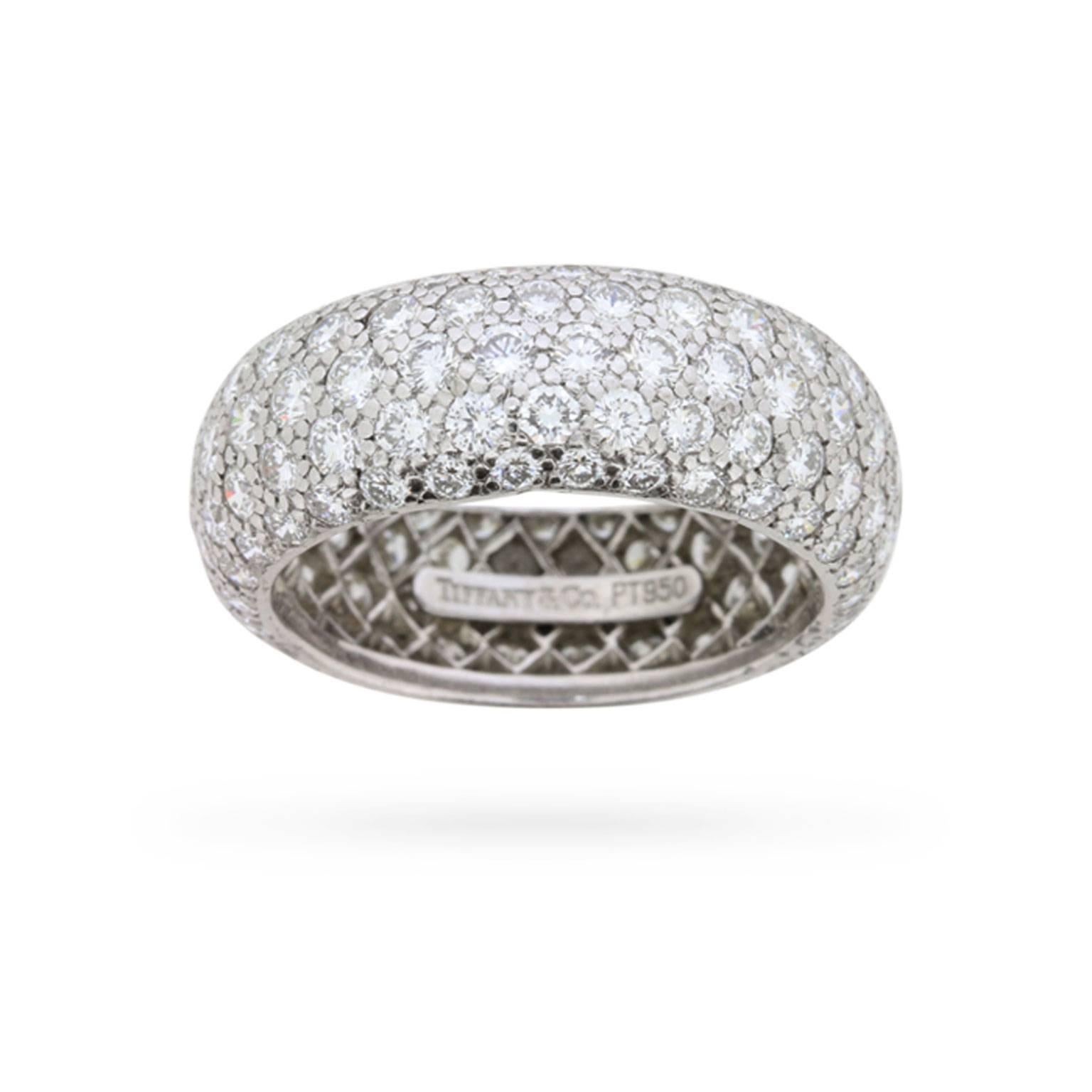 4.50 Carat Tiffany & Co. Etoile Pavé Set Diamond Eternity Ring, circa 1970s 1